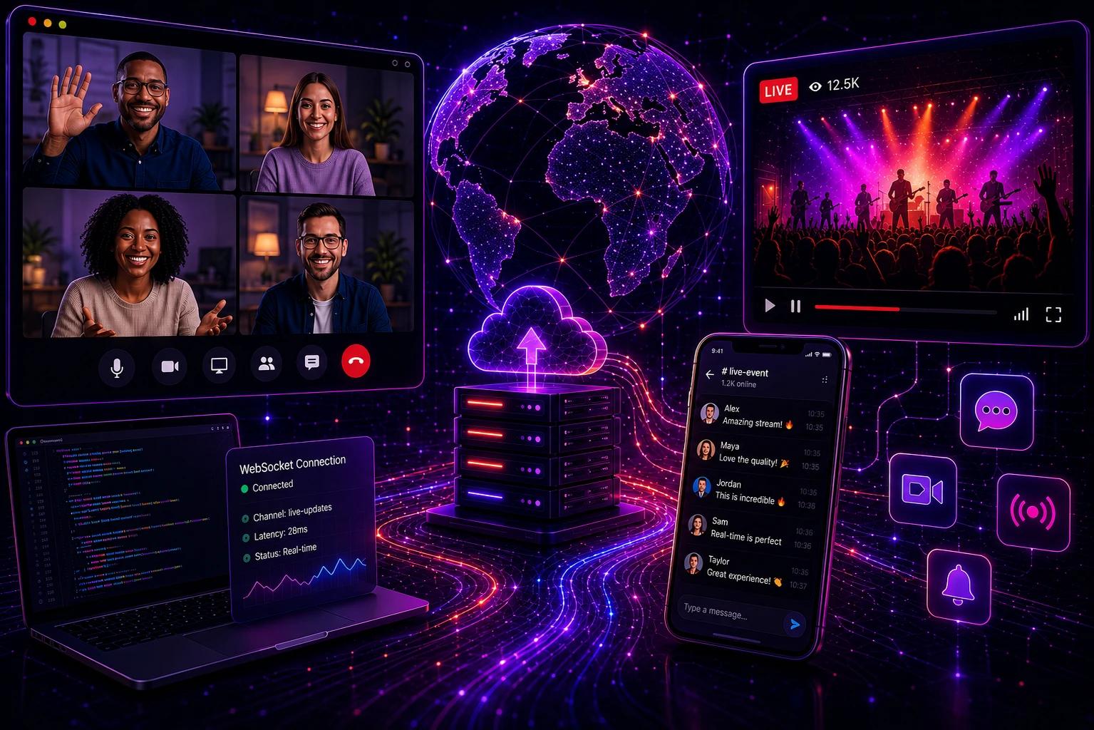 Media streaming video conferencing and real-time communication platform