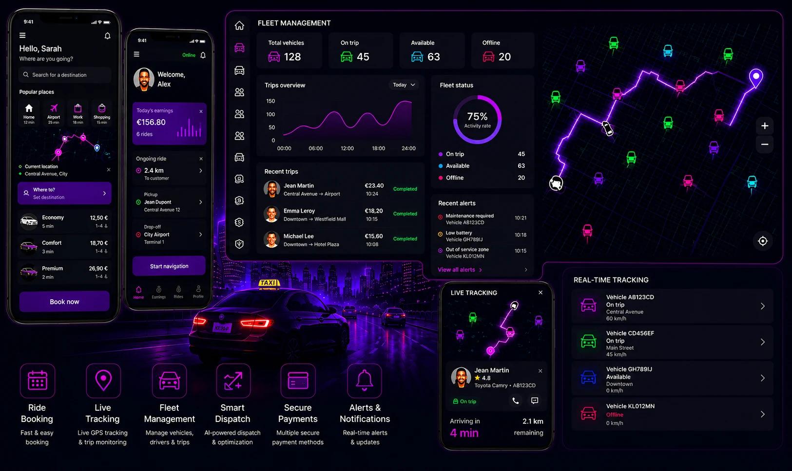 Mobility booking and real-time vehicle tracking platform